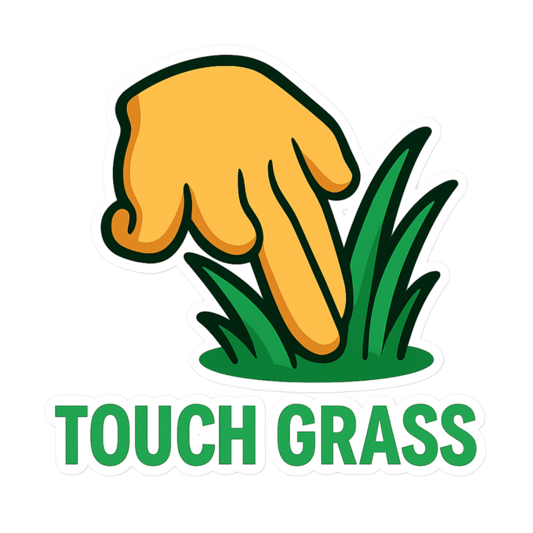 Touch Grass Emoji Klistermærke